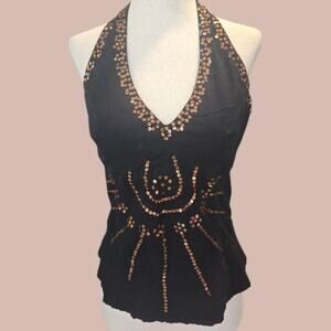 Y2k sequin sun halter top